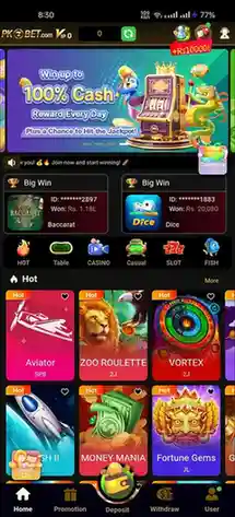 pk07 bet game download 2026 interface