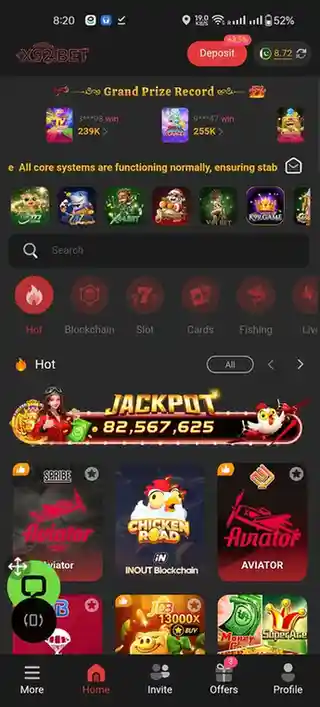 X92 Game mobile interface screenshot